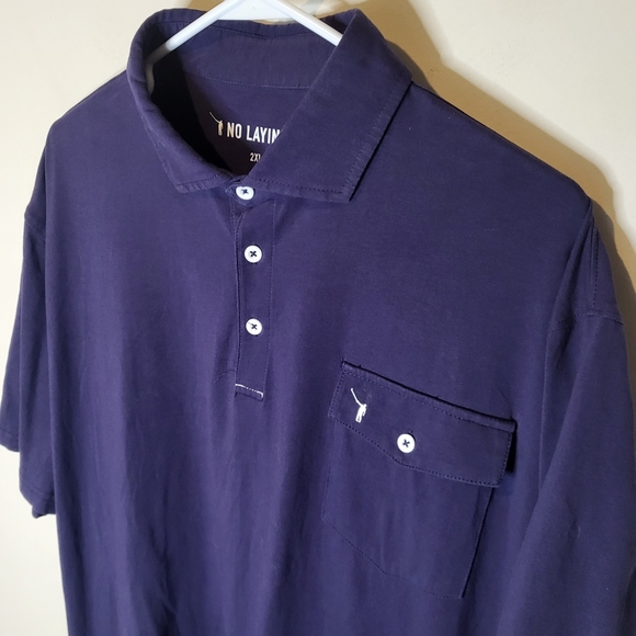 No Laying Up Pocket Performance Golf Polo Shirt Navy Size XXL NLU - Picture 3 of 8